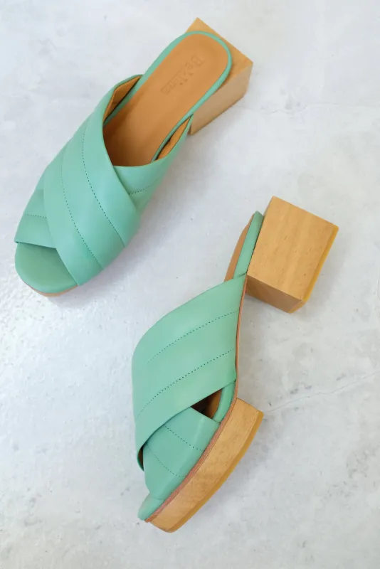 Beklina Matisse Criss-cross Platform Slide Mint made by Beklina