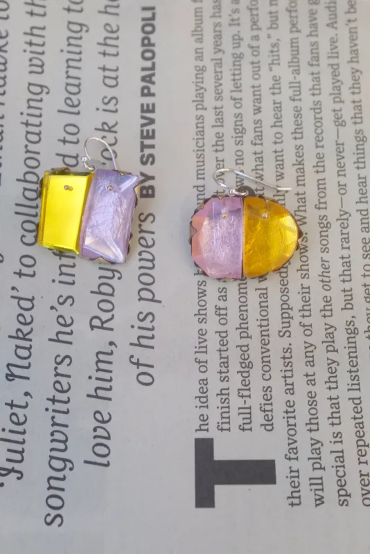 Nikki Couppee Pastel/Yellow Gem Earrings sold by Beklina