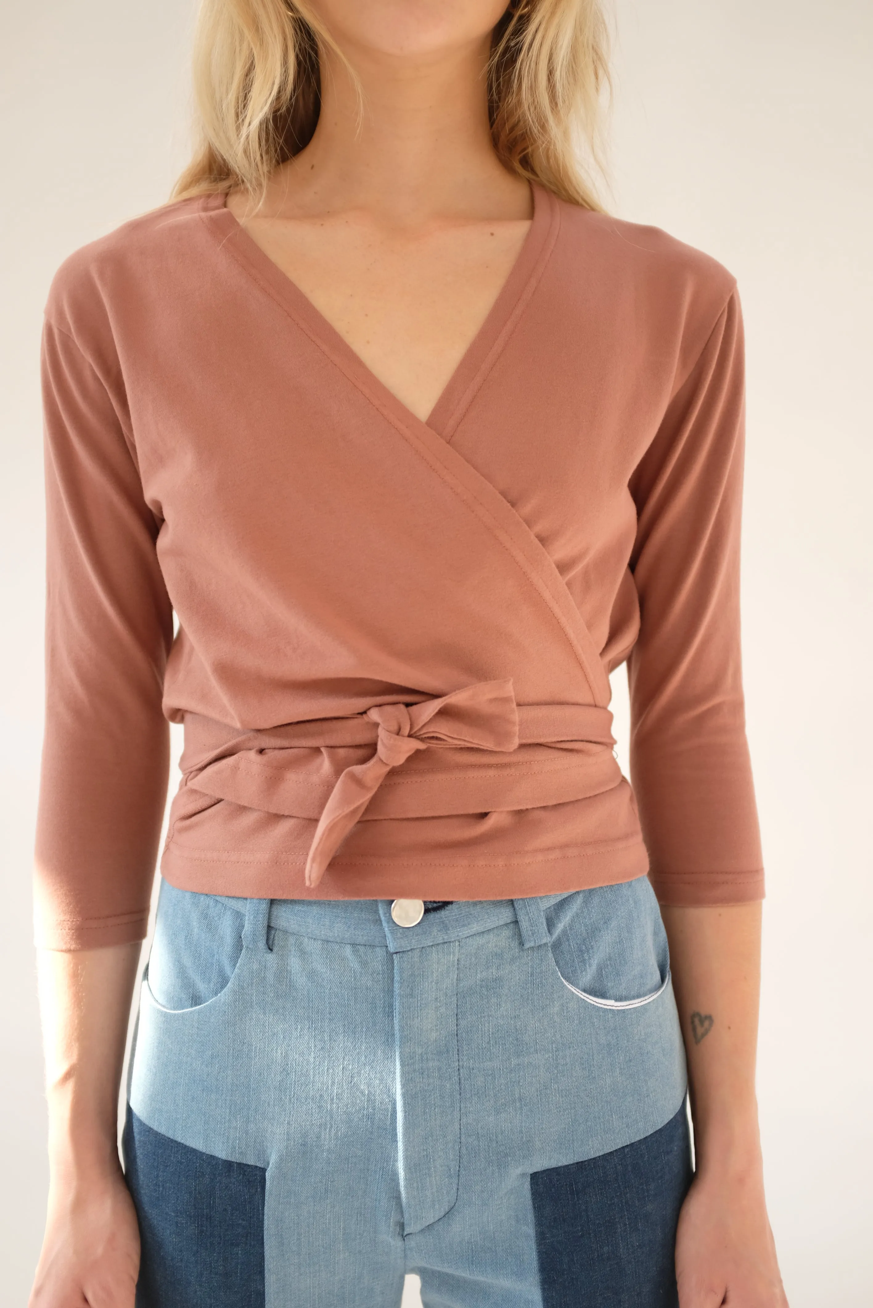 Beklina Kudu Wrap Top Cinnamon sold by Beklina