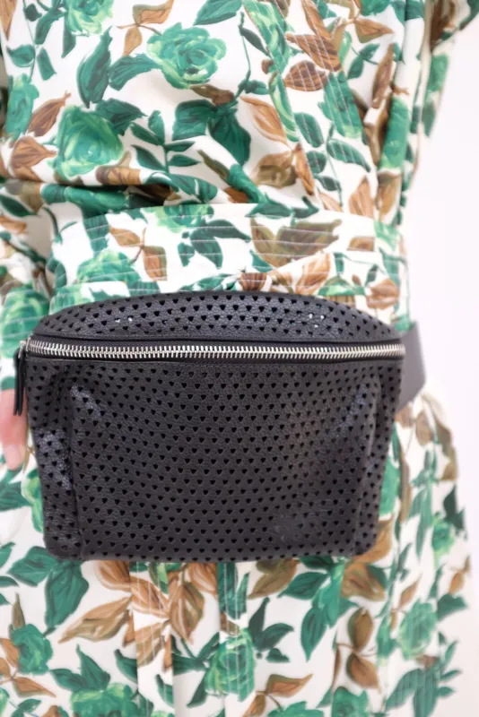 Rachel Comey Hagen Fanny Pack Punched Leather Black made by Beklina