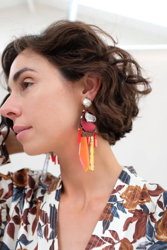 Nikki Couppee Red Earrings sold by Beklina