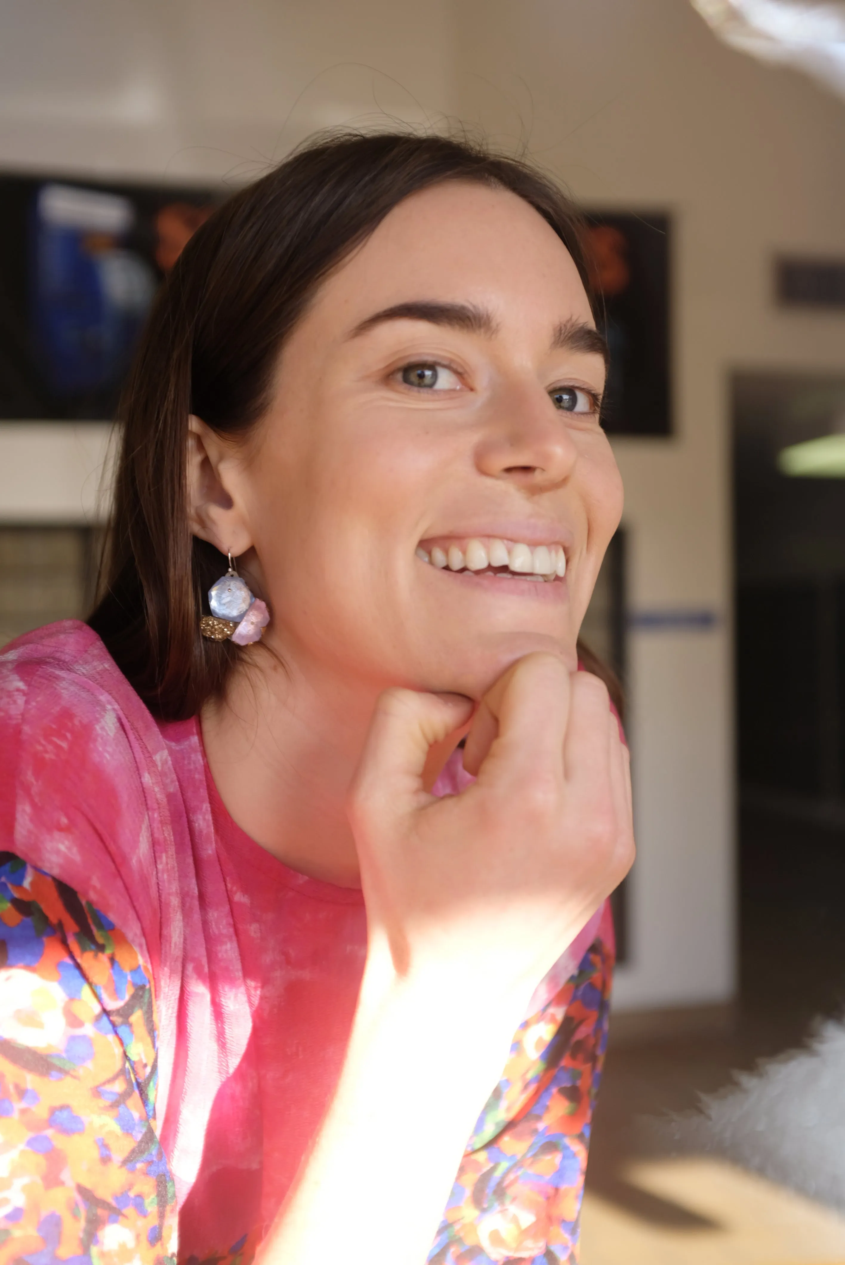 Nikki Couppee Pastel Glitter Gem Earrings sold by Beklina product image thumbnail 2