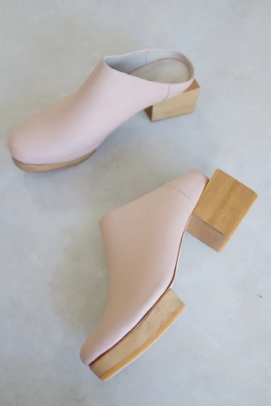 Beklina Matisse Platform Mules Buff made by Beklina