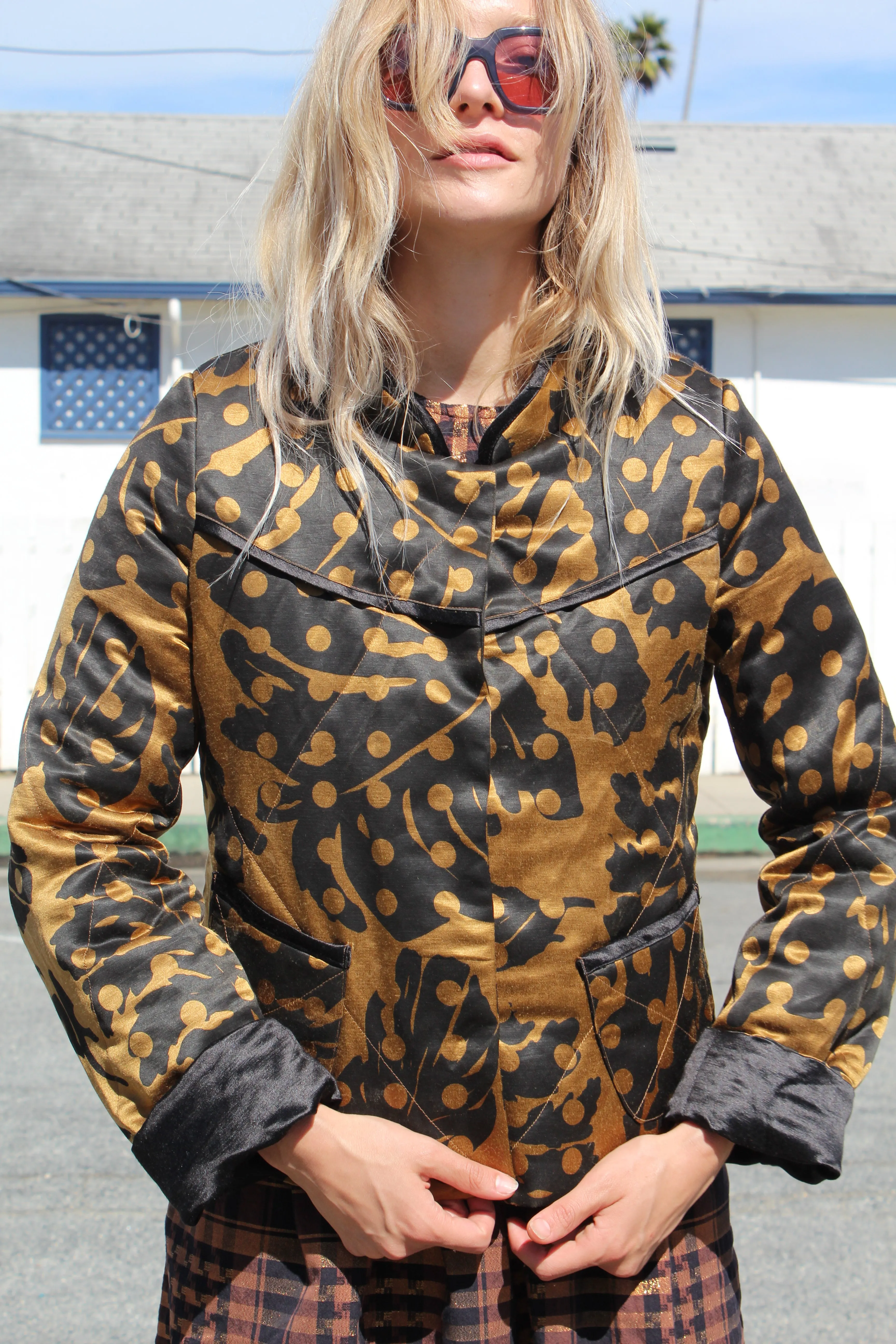 Beklina Quilted Jacket Leaf Print sold by Beklina