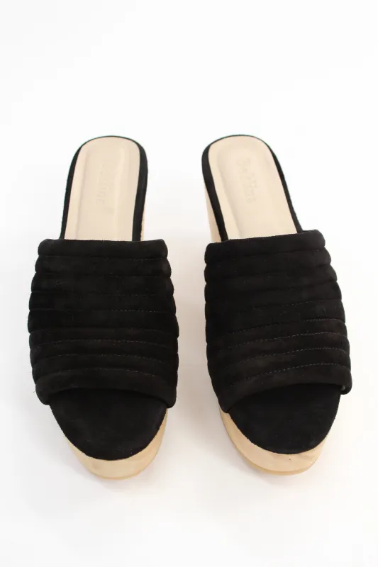 Beklina Suede Ribbed Clog Licorice made by Beklina