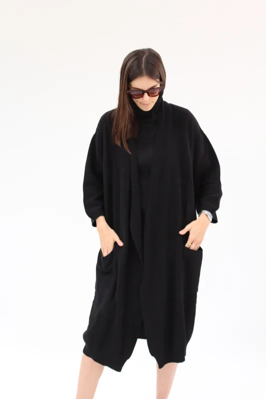 Kowtow Park Cardigan Black sold by Beklina