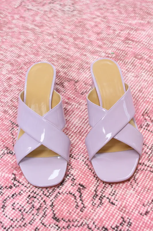 MNZ Lauren Slide Lavender Patent Leather made by Maryam Nassir Zadeh