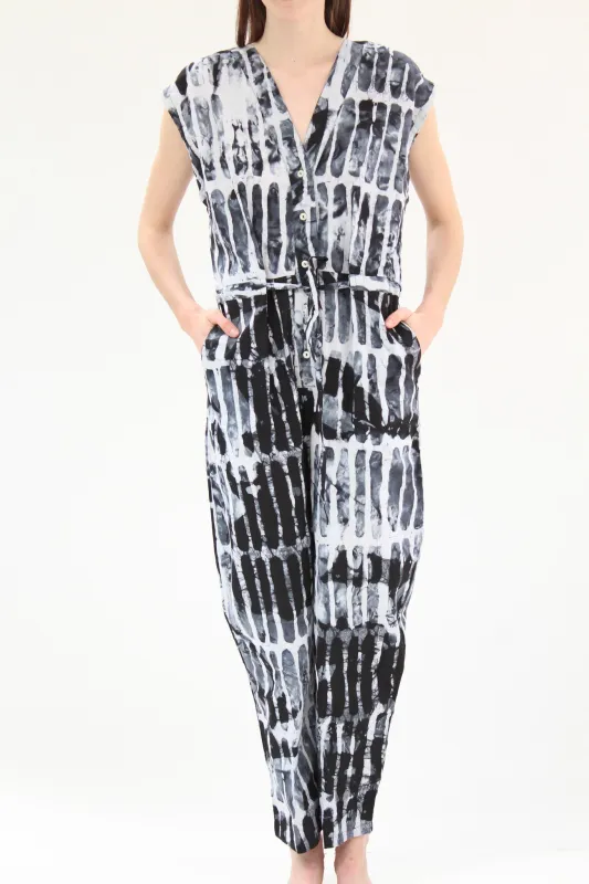 Osei Duro Accra Romper Black Chalk made by Osei-Duro