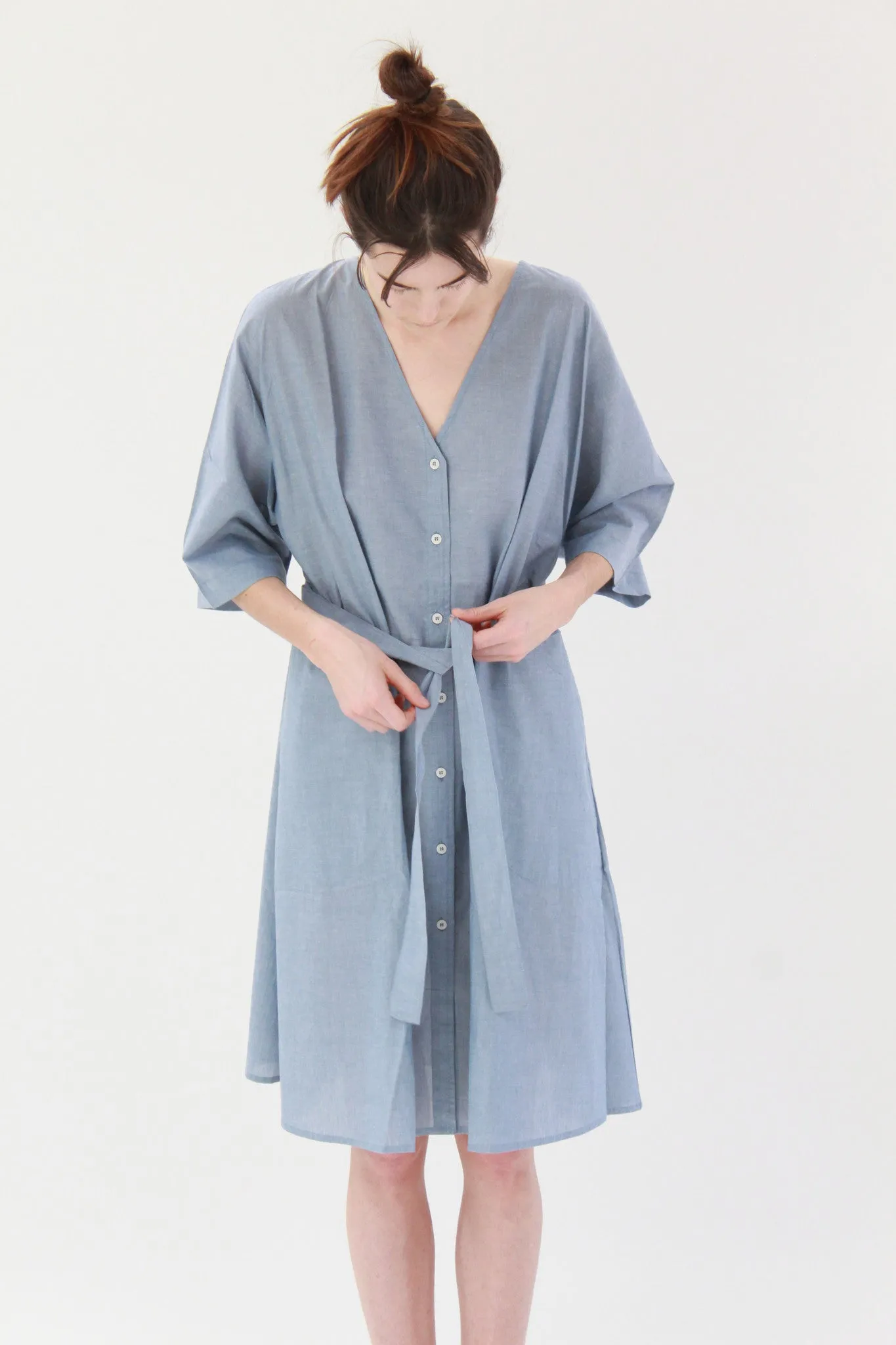 Kowtow Domus Shirt Dress Blue Chambray sold by Beklina product image thumbnail 4