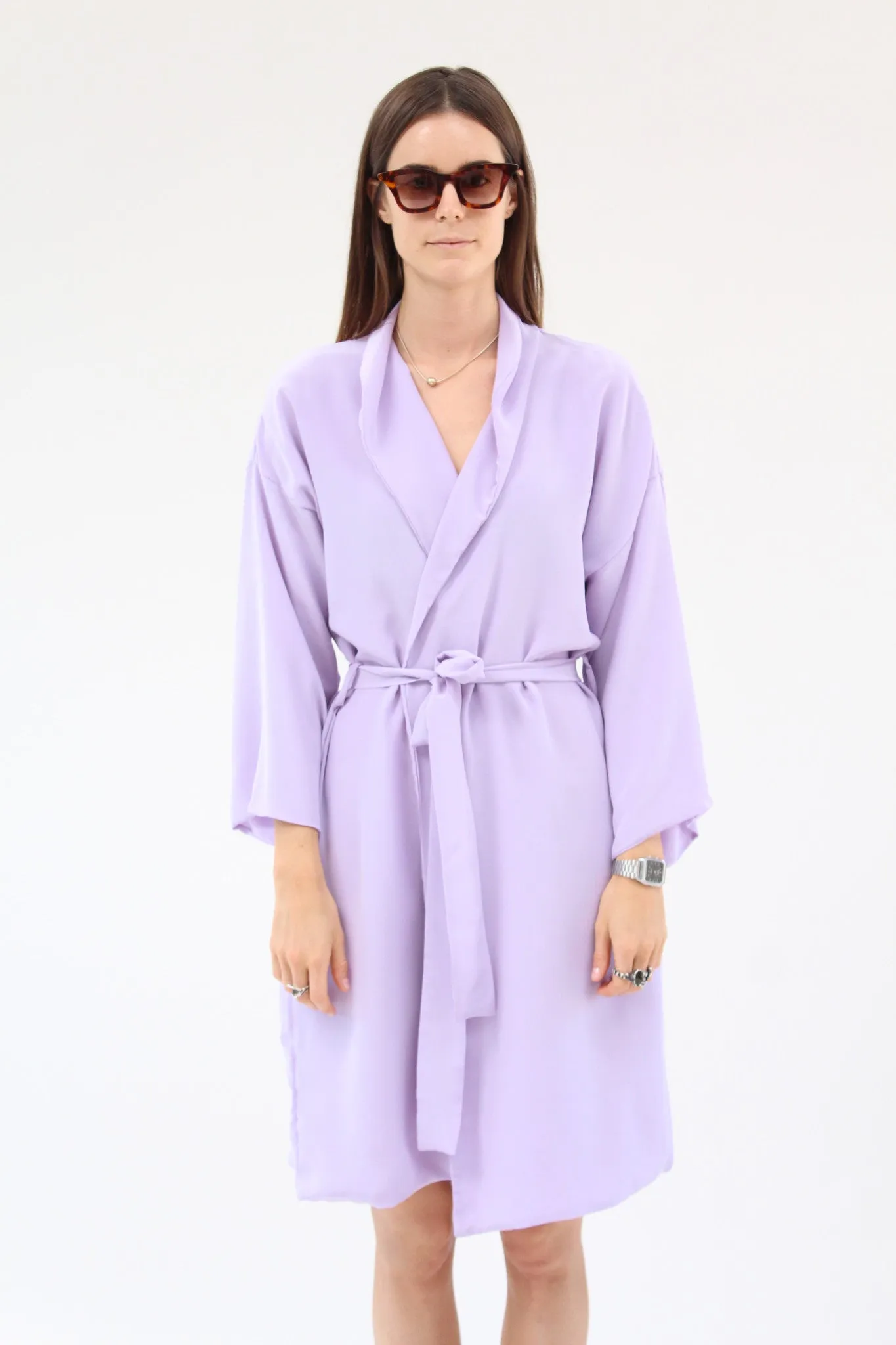 Lina Rennell Silk Robe Lilac sold by Beklina product image thumbnail 2