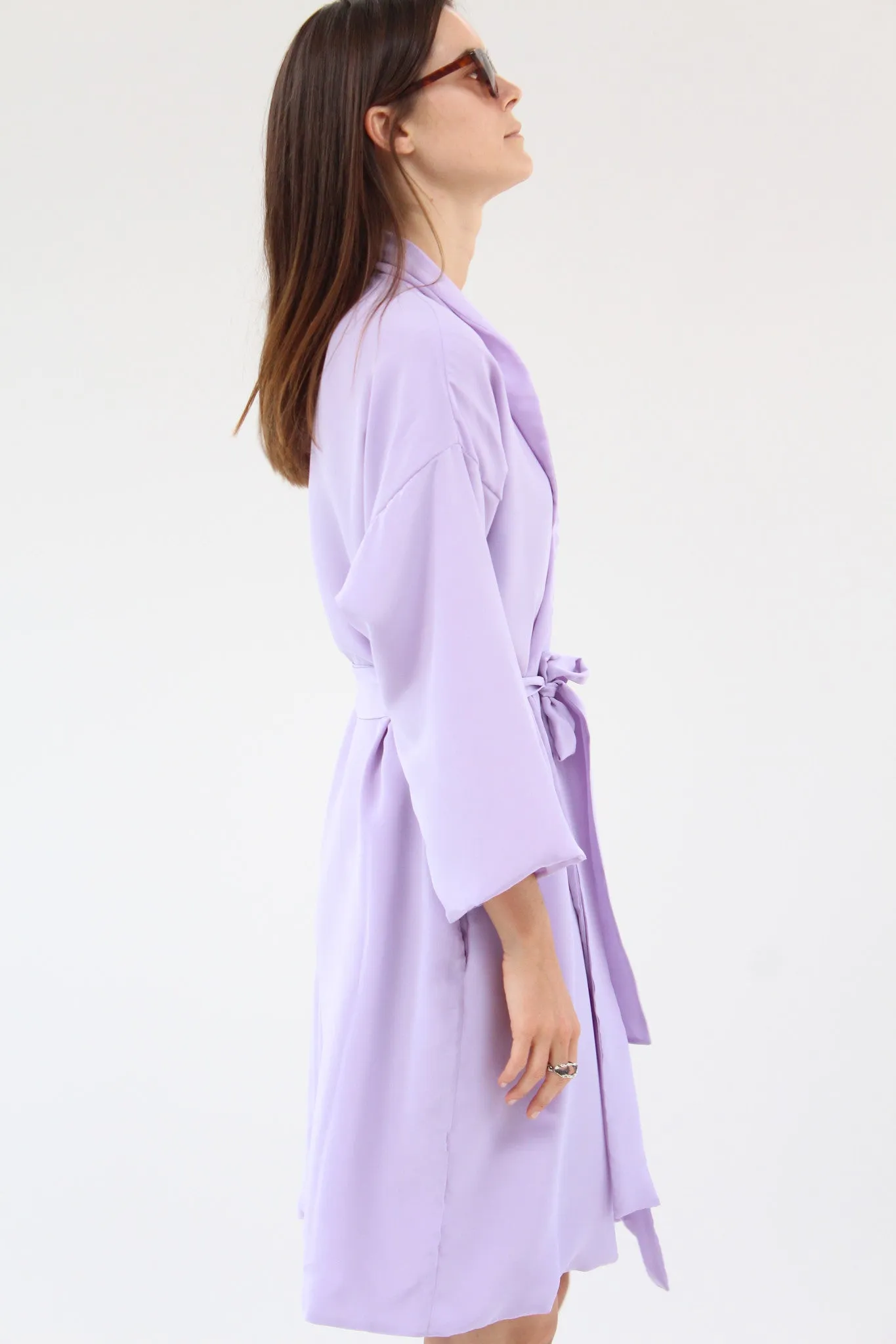 Lina Rennell Silk Robe Lilac sold by Beklina product image thumbnail 3