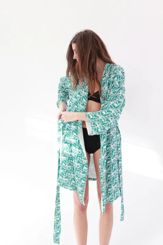 Lina Rennell Silk Robe Collage Print made by Beklina