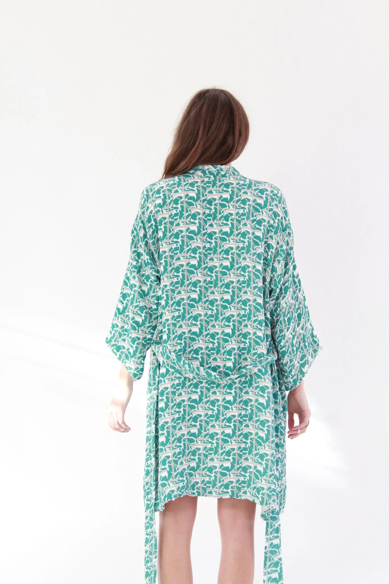 Lina Rennell Silk Robe Collage Print sold by Beklina product image thumbnail 3