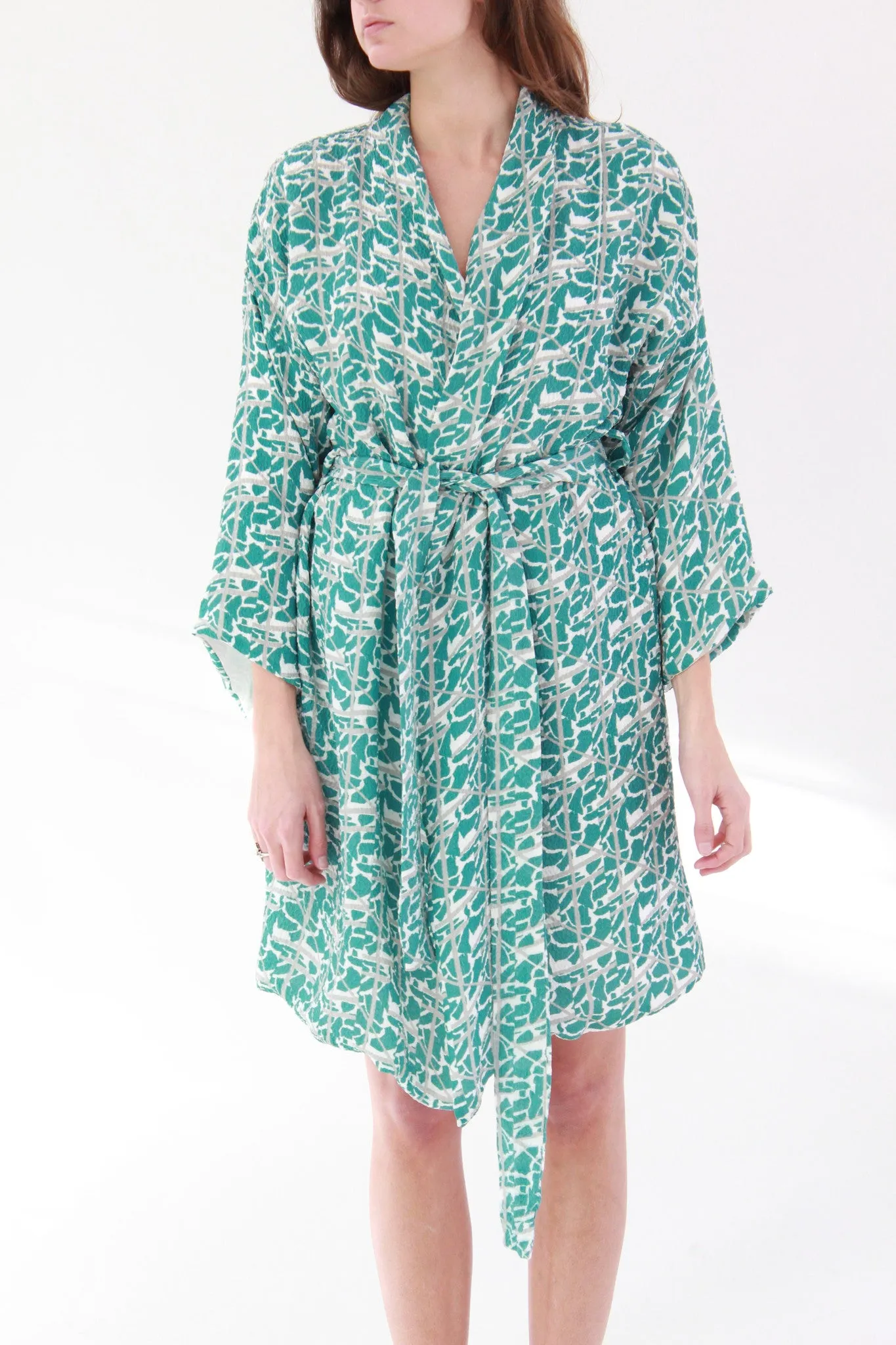 Lina Rennell Silk Robe Collage Print sold by Beklina product image thumbnail 4