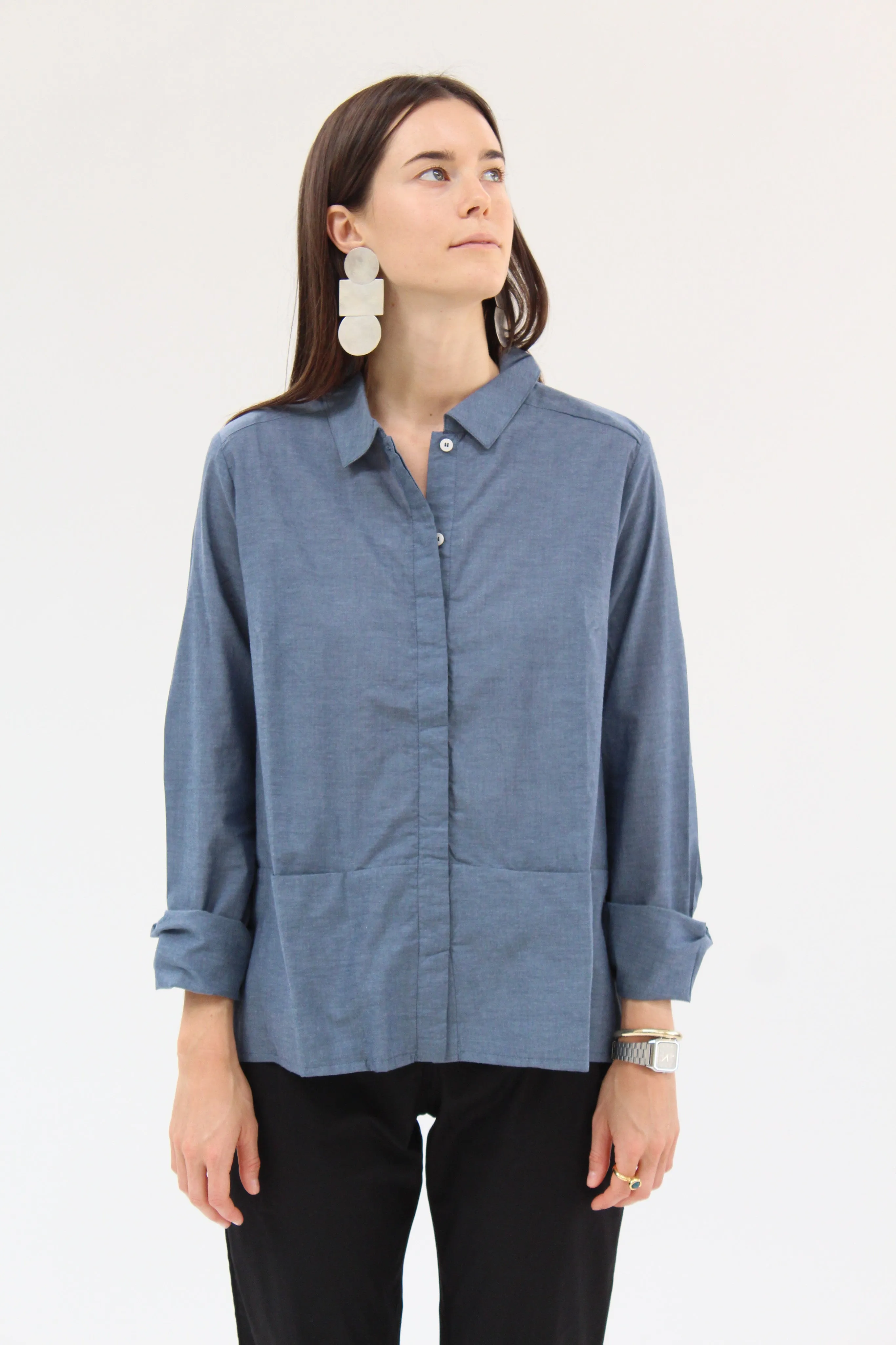 Kowtow Cloudless Shirt Blue Chambray sold by Beklina product image thumbnail 2
