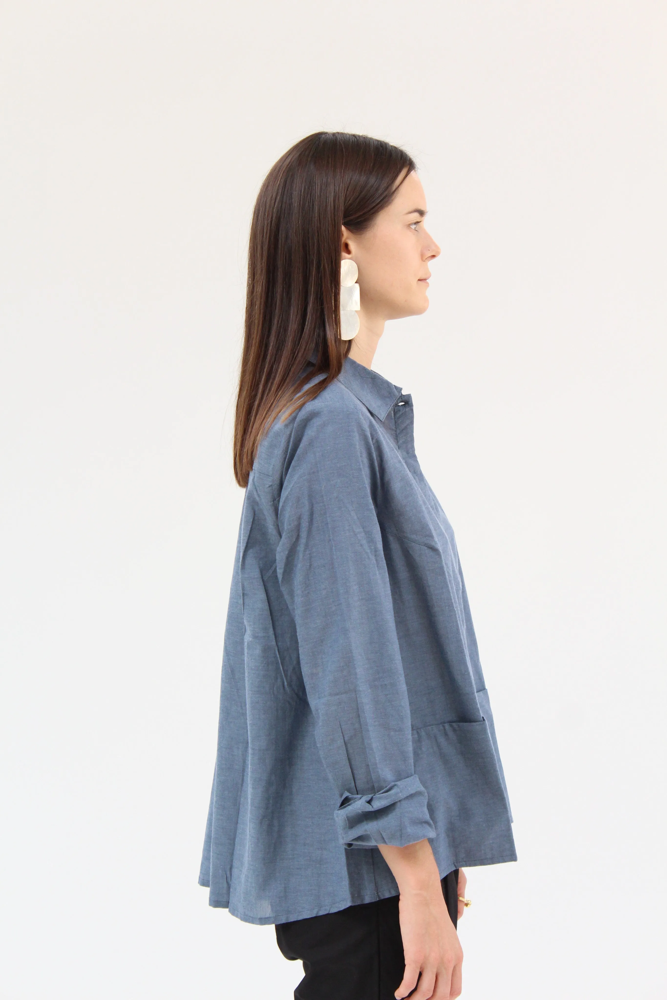 Kowtow Cloudless Shirt Blue Chambray sold by Beklina product image thumbnail 3