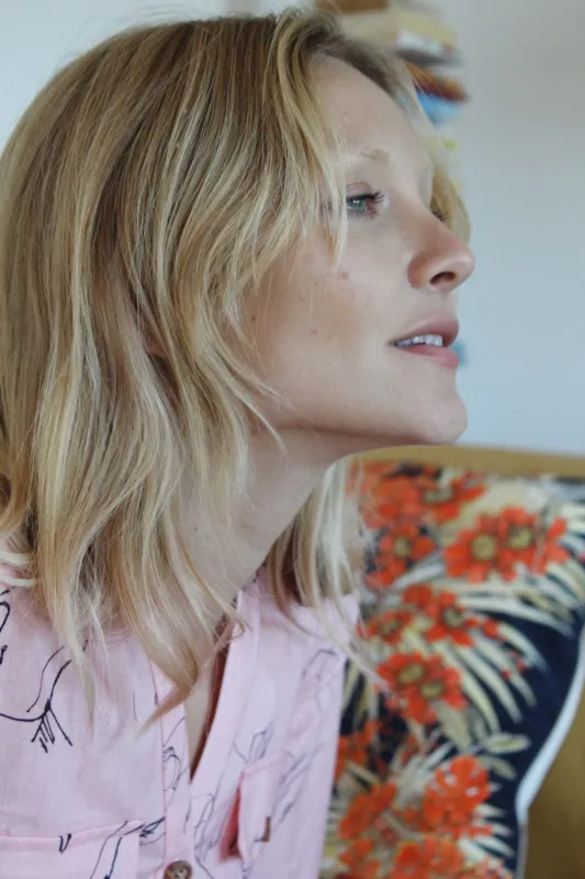 Heinui Ida Shirt Pink Scribles made by Beklina