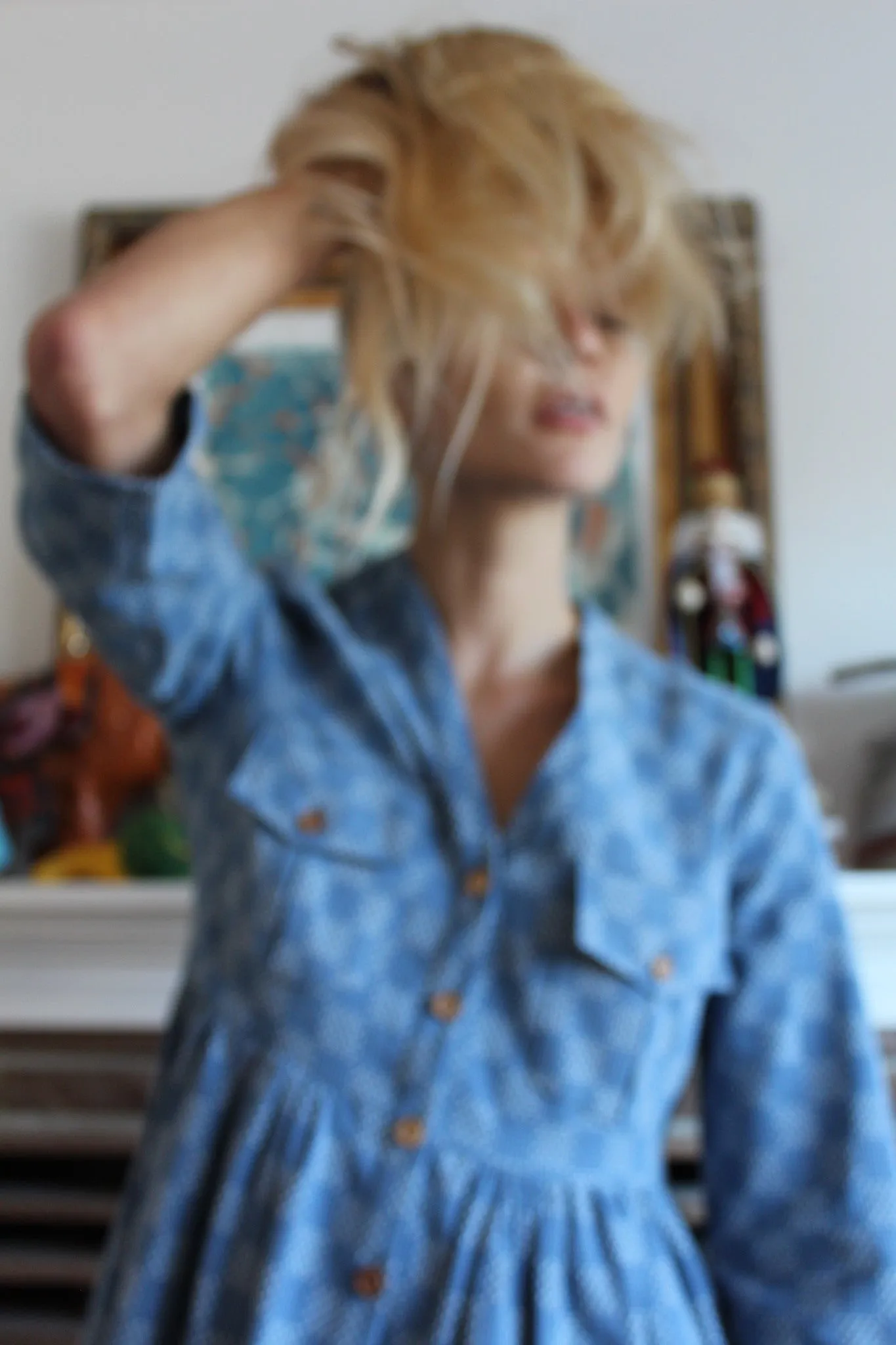 Heinui Noe Dress Bleached Sashiko Embroidered Cotton sold by Beklina product image thumbnail 5