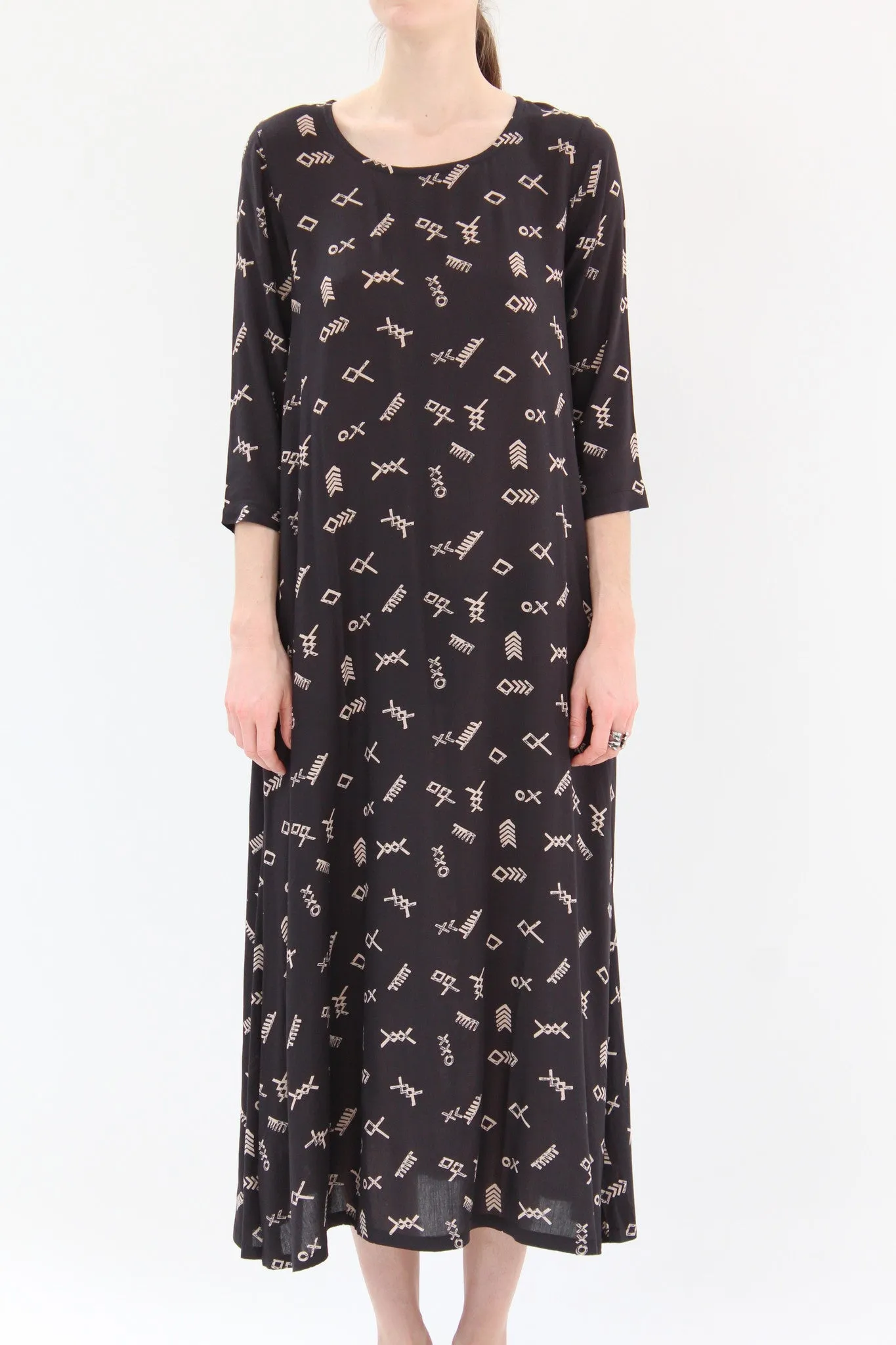 Osei Duro Nima Long Dress Black Jot sold by Beklina