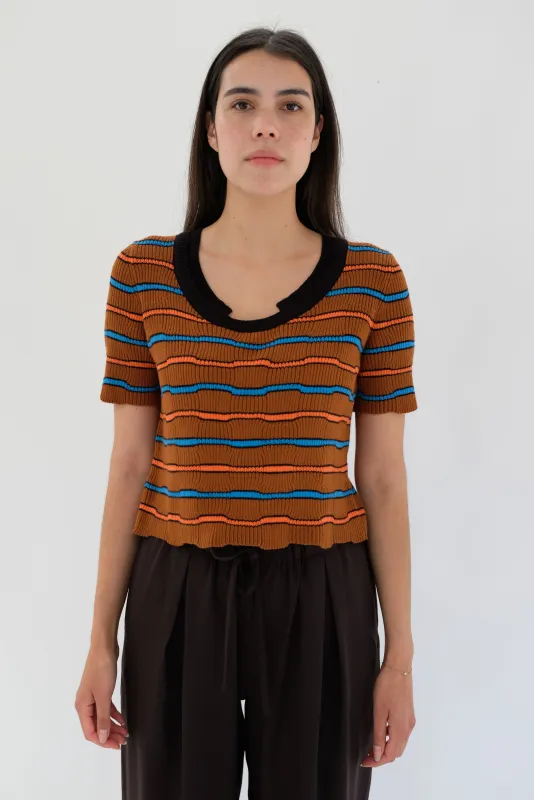 Beklina Angela Knit T-Shirt Brown made by Beklina