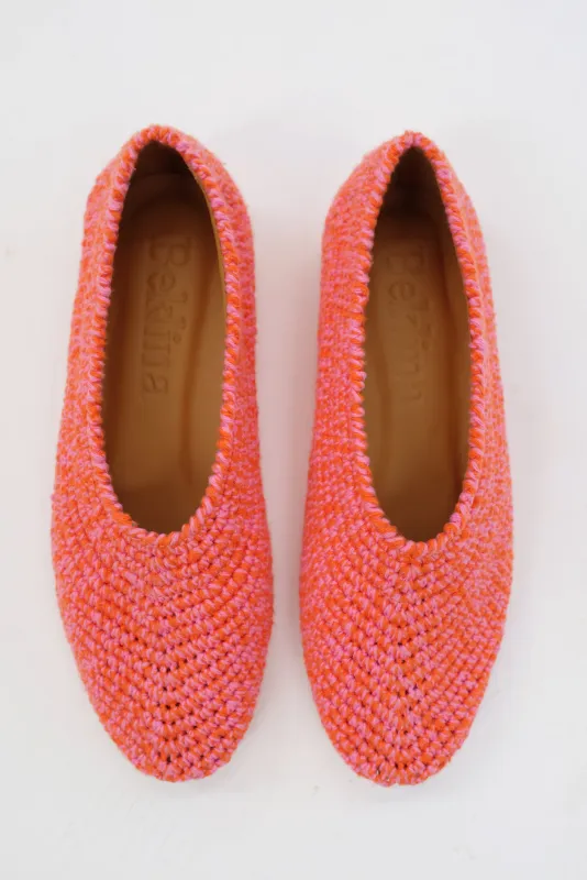 Beklina Crochet Ballet Flats Pink/Orange made by Beklina