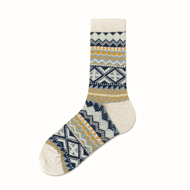 Fair Isle Pattern Walking Crew Socks | 1 Pair sold by Hywell Store