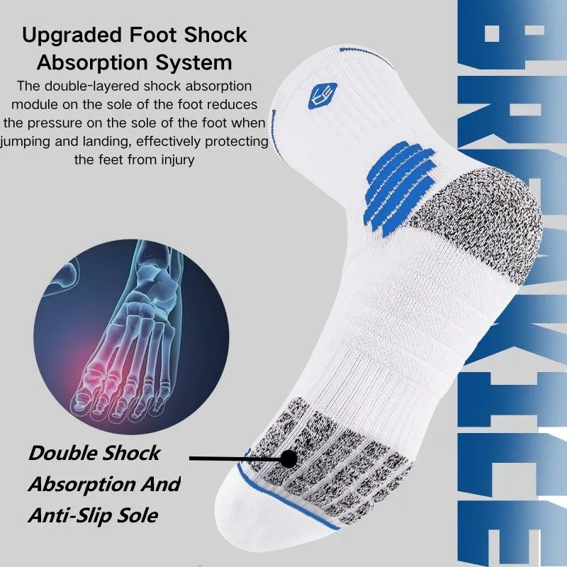 Men's Non Slip Elite Thick Basketball Crew Socks | 3 Pairs sold by Hywell Store product image thumbnail 4