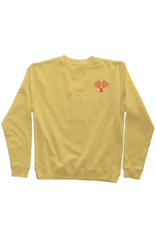 Love All Tennis Women's Yellow Fay Crew Neck Sweatshirt sold by Love All Tennis