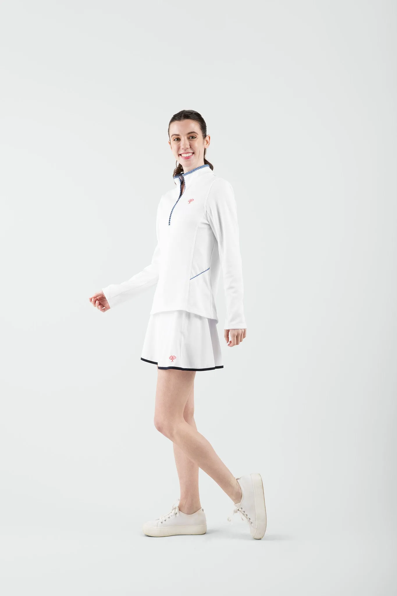 Love All Tennis Women's Tracy 1/4 Zip Mid weight Jacket Gingham sold by Love All Tennis product image thumbnail 2