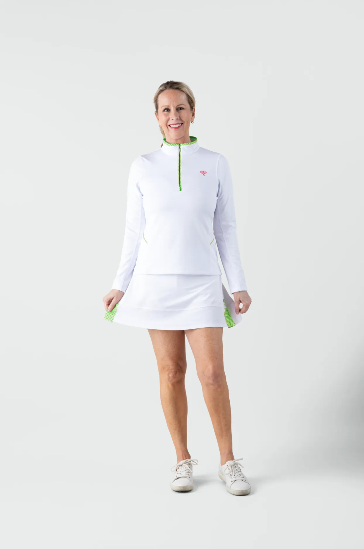 Love All Tennis Women's Tracy 1/4 Zip Mid weight Jacket Gingham sold by Love All Tennis product image thumbnail 3