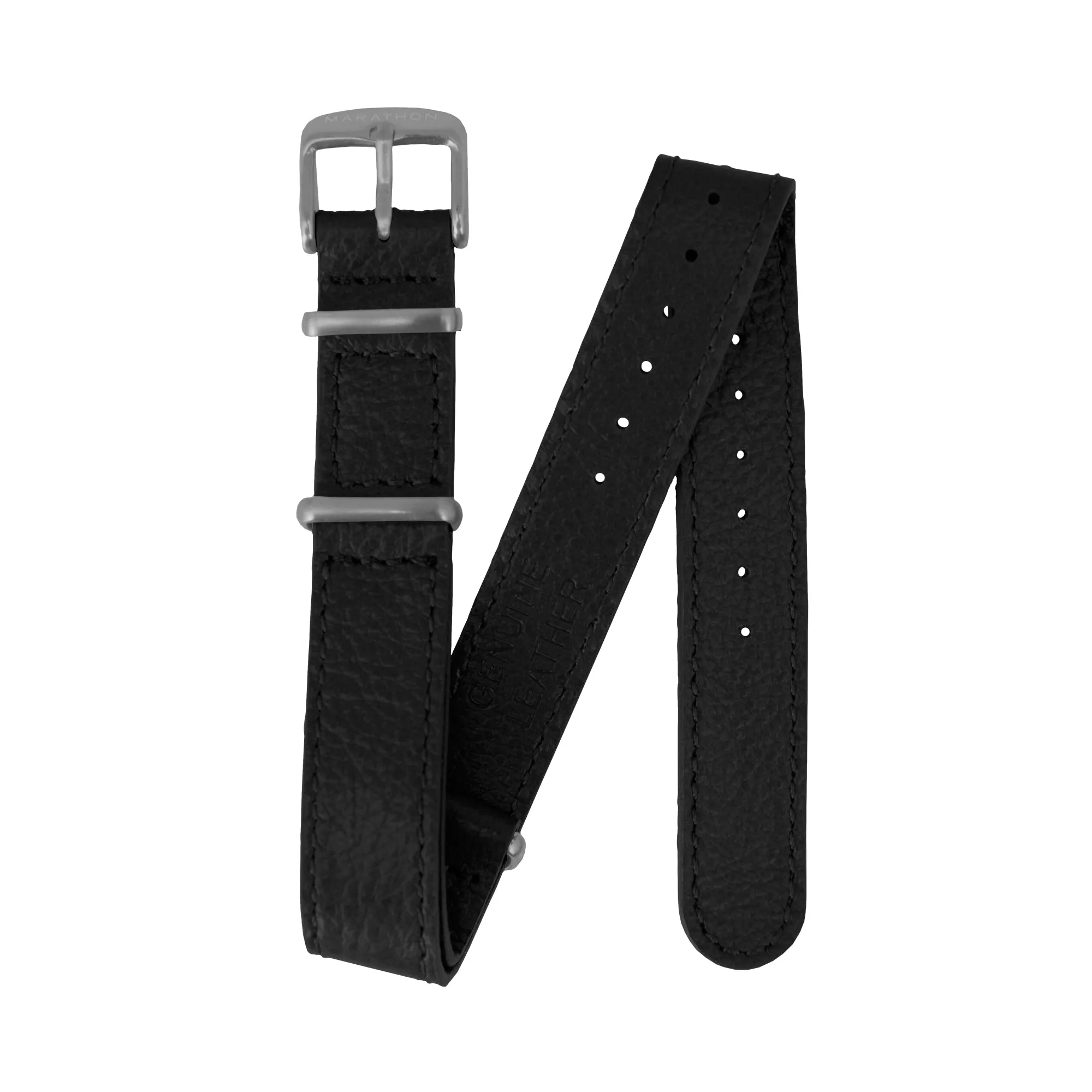 Leather DEFSTAN Strap, Black, 16mm sold by Marathon Watch product image thumbnail 3