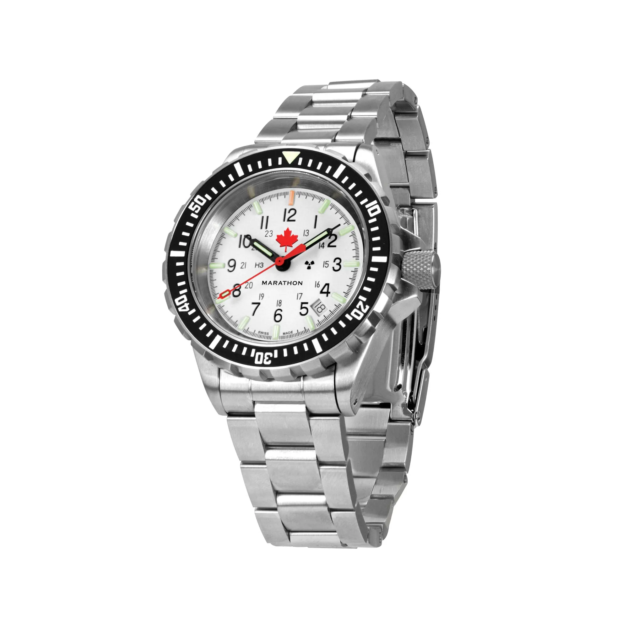 41mm Arctic Red Maple Large Diver’s Automatic (GSAR) with Stainless Steel Bracelet sold by Marathon Watch product image thumbnail 4