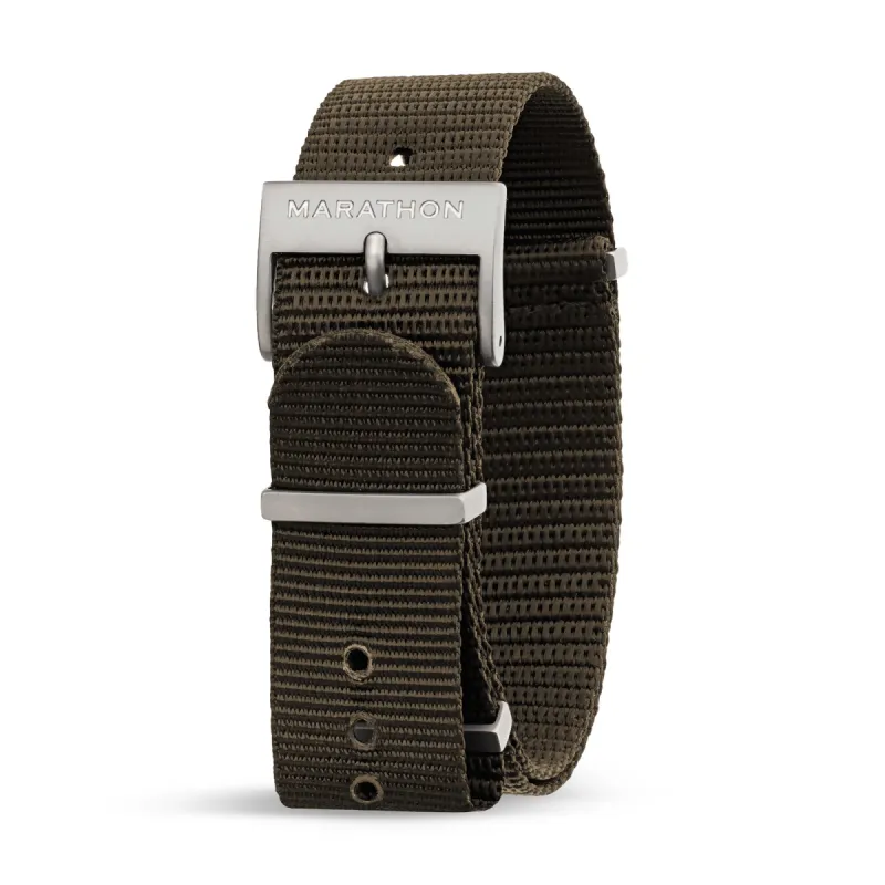 Nylon DEFSTAN Strap with Parkerized Hardware, 20mm, Sage Green sold by Marathon Watch