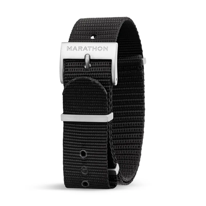 Nylon DEFSTAN Strap with Parkerized Hardware, 20mm, Black sold by Marathon Watch