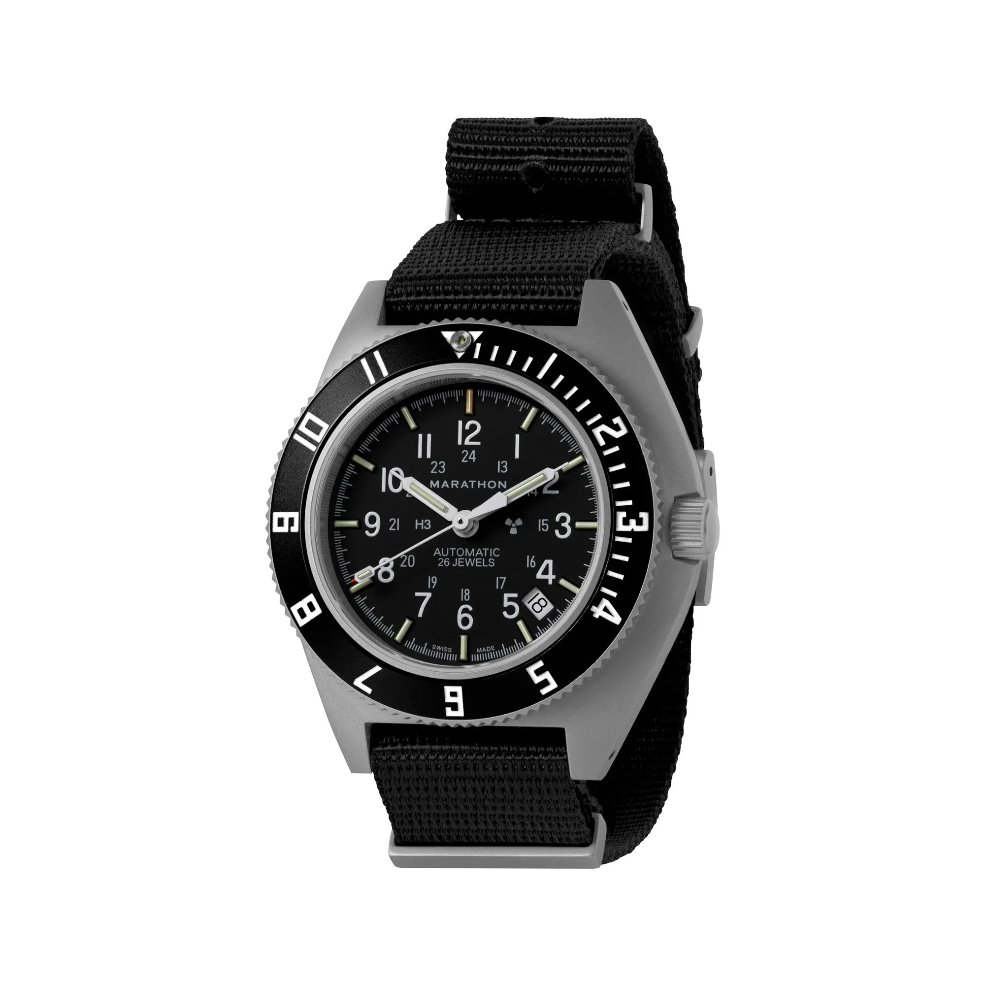 41mm Steel Navigator w/ Date Automatic (SSNAV-D AUTO) on Nylon DEFSTAN sold by Marathon Watch product image thumbnail 5
