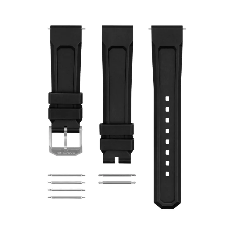 3-Piece Rubber Strap Kit, Parkerized, 20mm sold by Marathon Watch