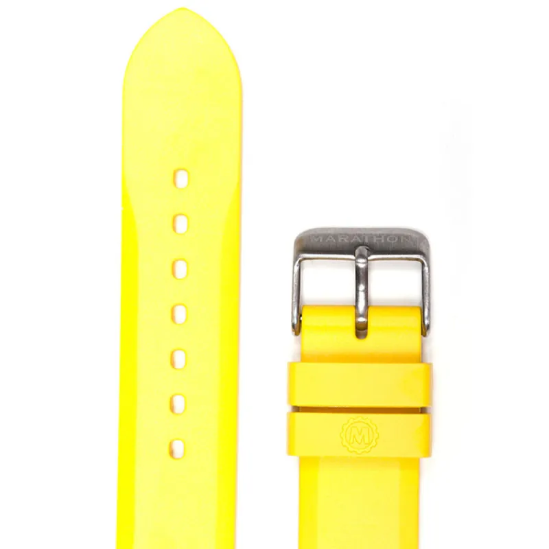 Two-Piece Rubber Dive Strap, Yellow, 20mm sold by Marathon Watch