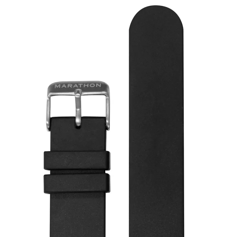 Two-Piece Rubber Dive Strap, Black, 18mm sold by Marathon Watch