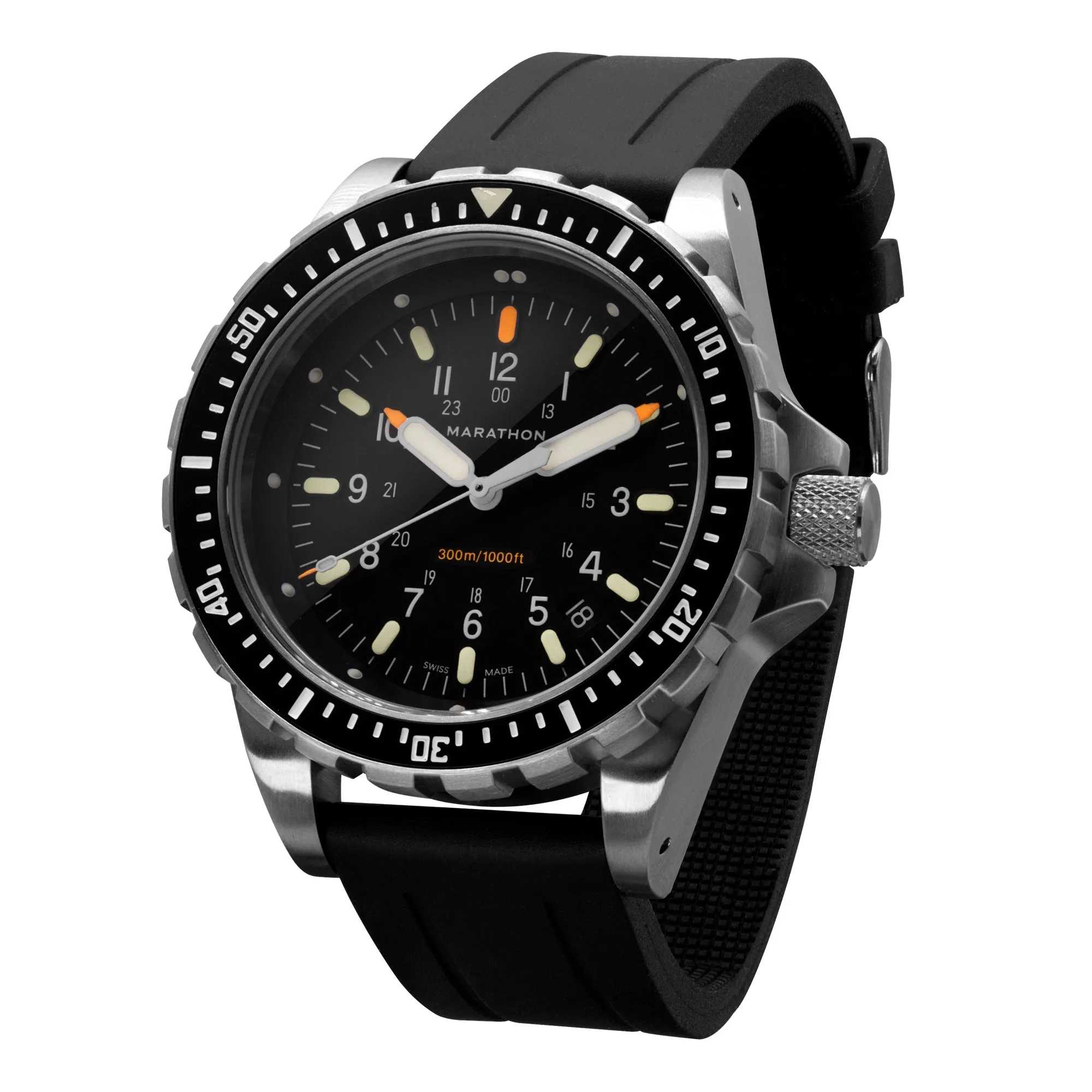 Two-Piece Rubber Dive Strap, Black, 22mm sold by Marathon Watch product image thumbnail 2