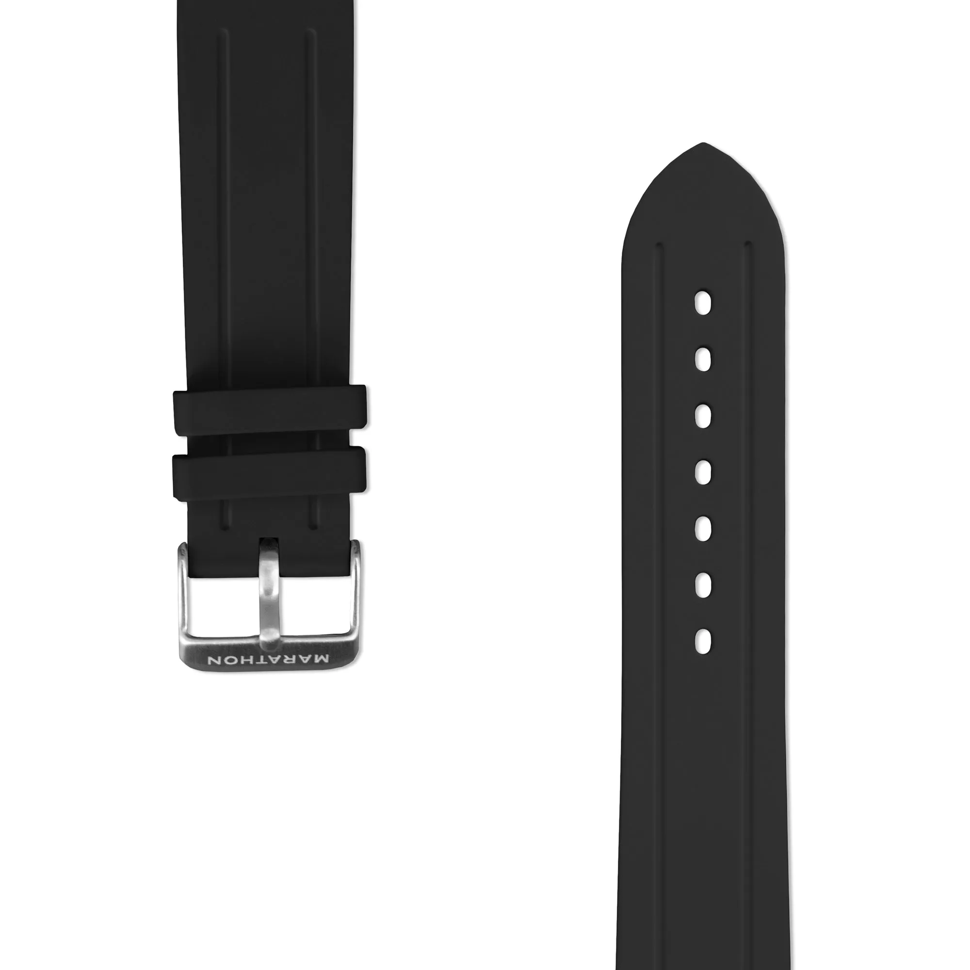 Two-Piece Rubber Dive Strap, Black, 22mm sold by Marathon Watch product image thumbnail 4