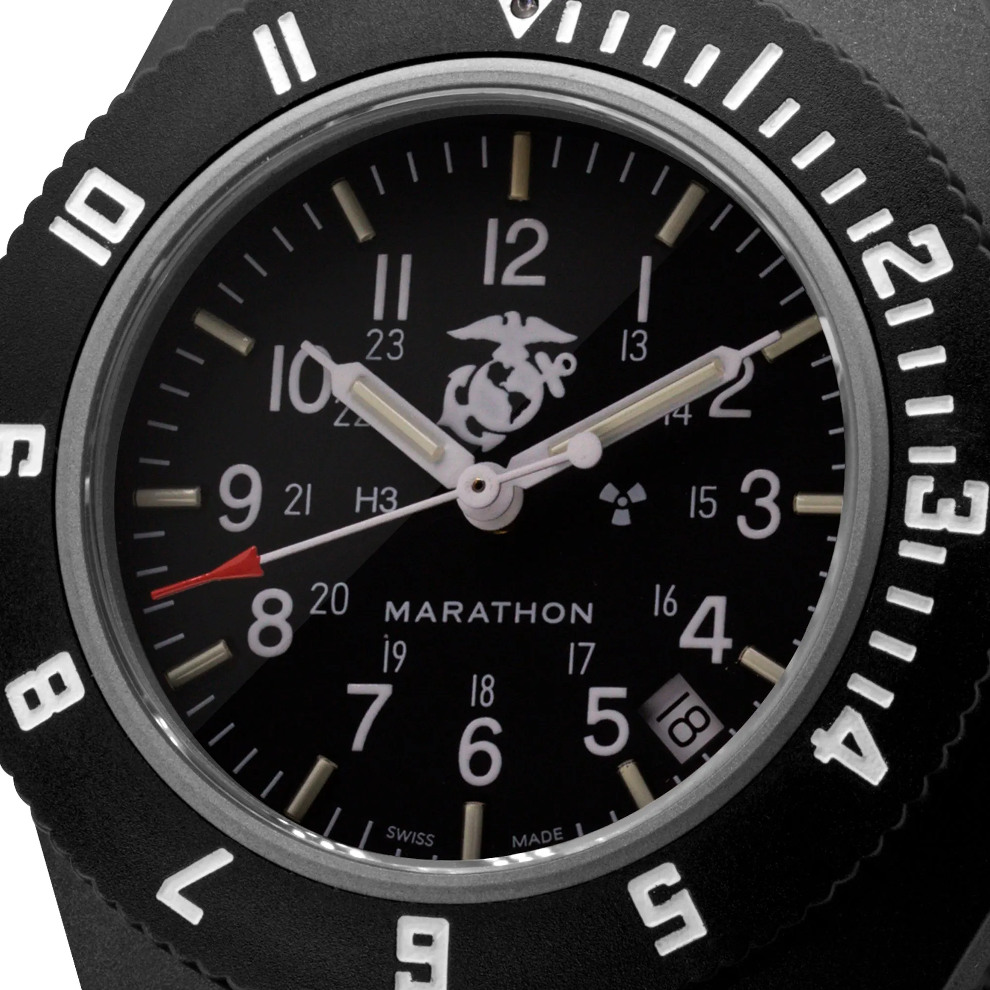 41mm Official USMC Black Pilot's Navigator with Date (Quartz) sold by Marathon Watch product image thumbnail 2
