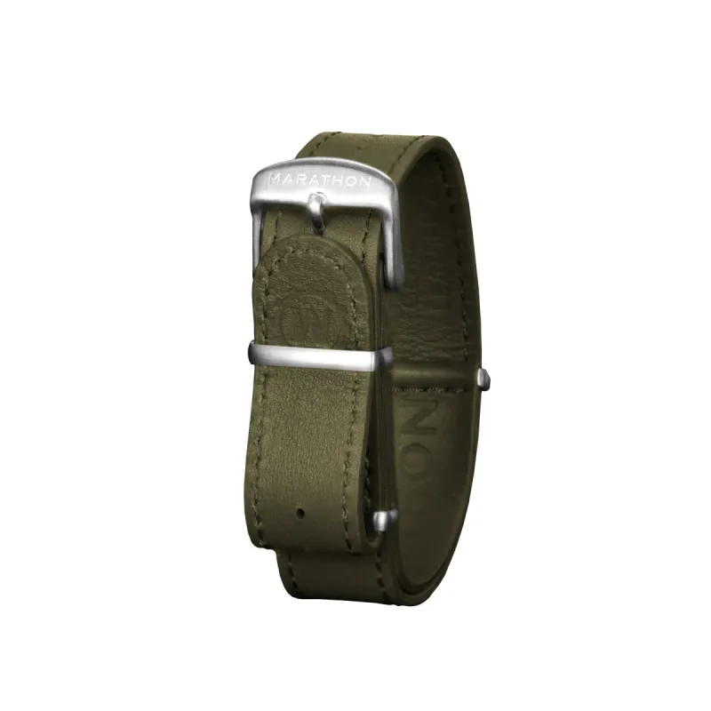 Leather DEFSTAN Strap, Olive Green, 18mm sold by Marathon Watch