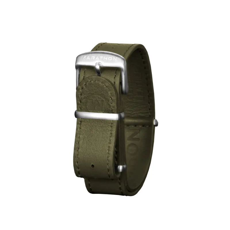Leather DEFSTAN Strap, Olive Green, 22mm sold by Marathon Watch
