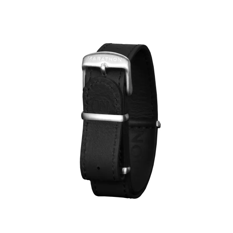 Leather DEFSTAN Strap, Black, 18mm sold by Marathon Watch