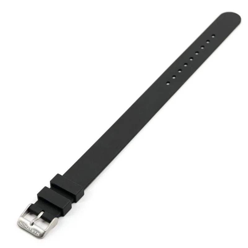 Single-Piece Rubber Strap, Black, 18mm made by Marathon Watch