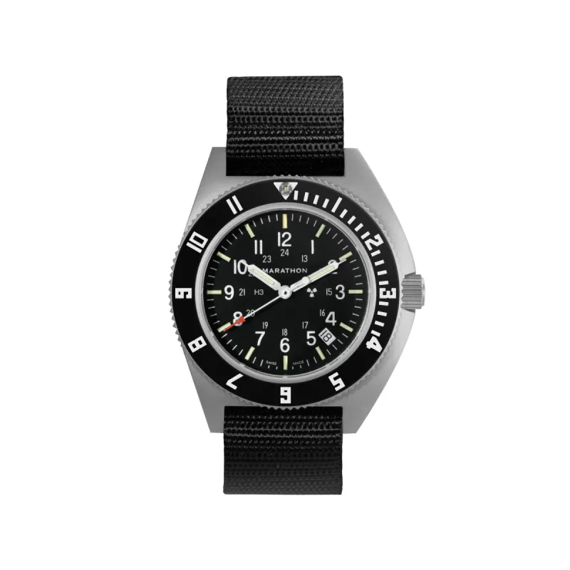 41mm Steel Navigator w/ Date (SSNAV-D) on Ballistic Nylon sold by Marathon Watch