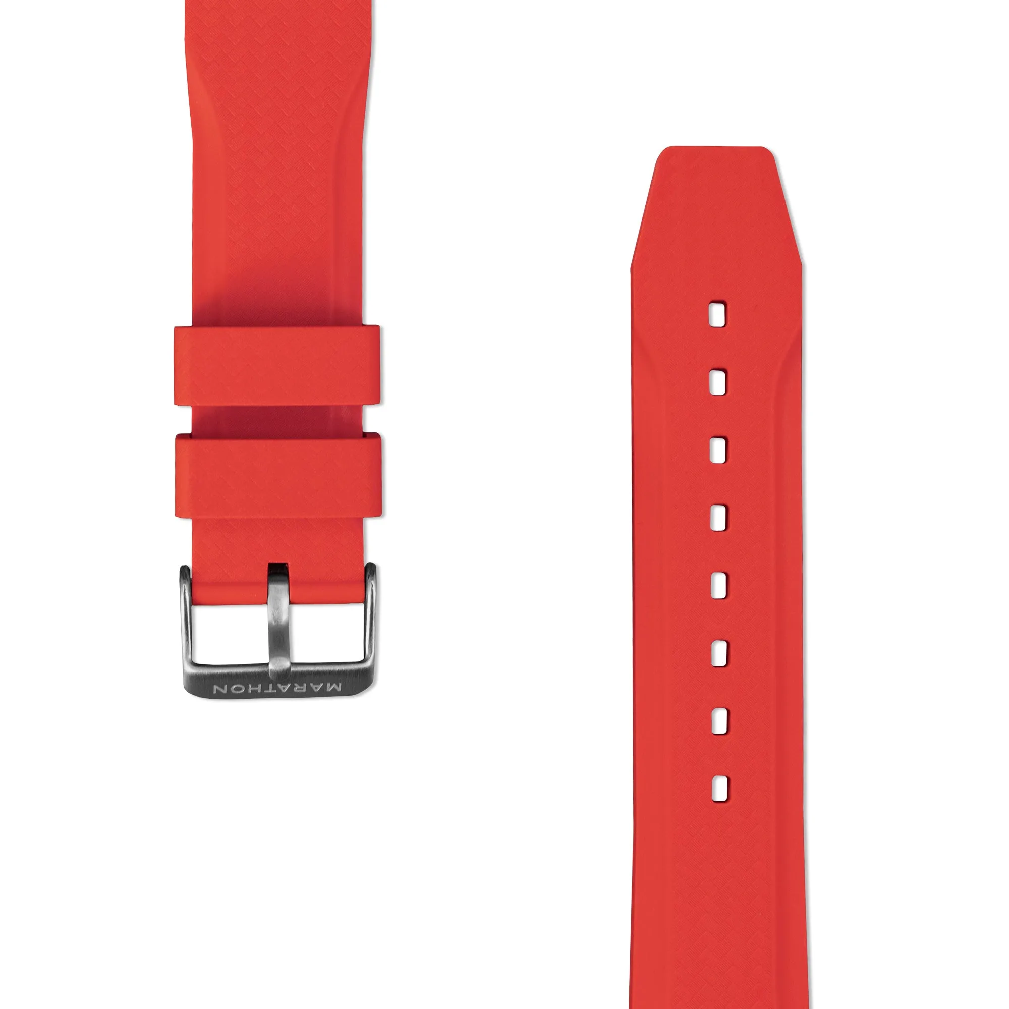 Textured Rubber Strap, Red, 22mm sold by Marathon Watch product image thumbnail 3