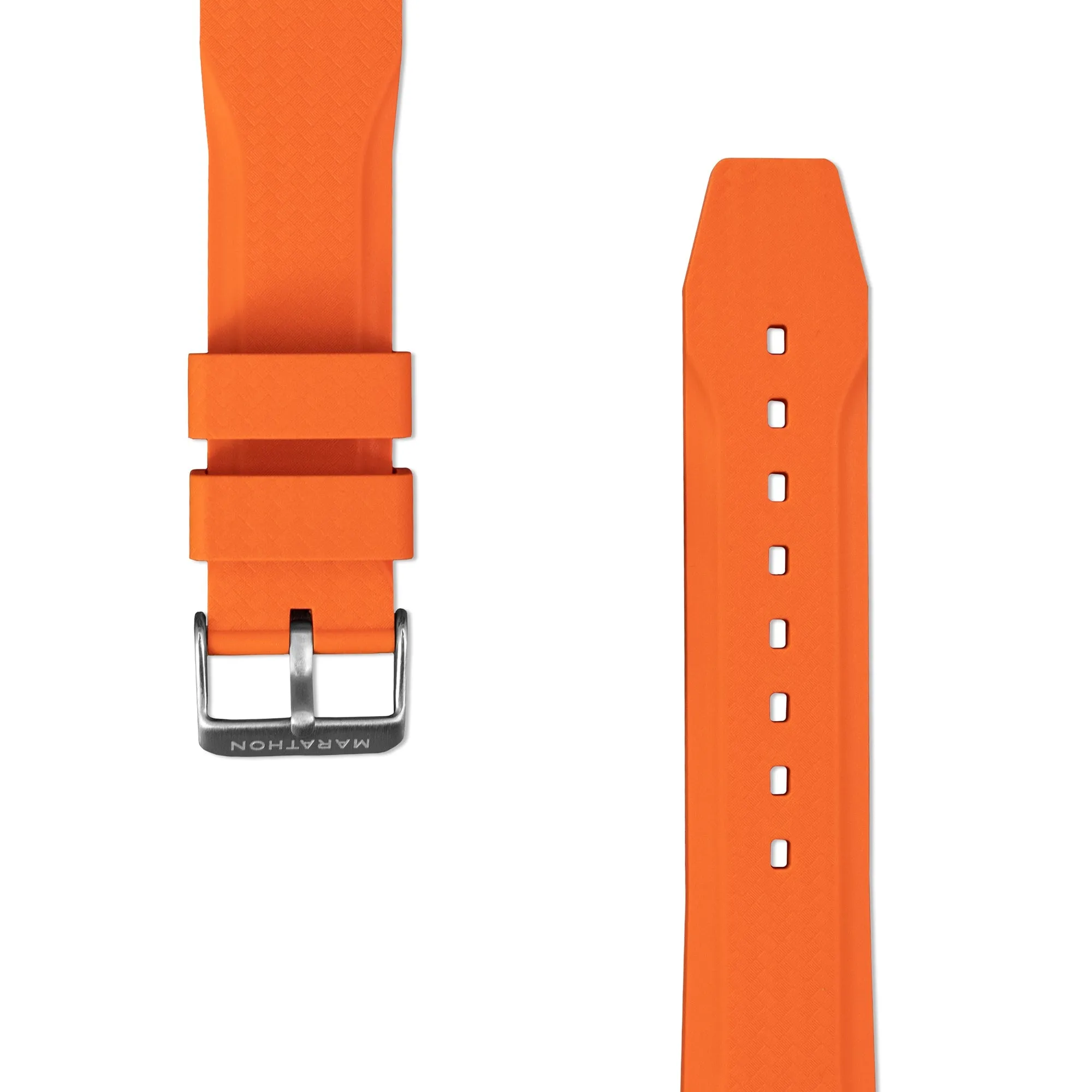 Textured Rubber Strap, Orange, 22mm sold by Marathon Watch product image thumbnail 4
