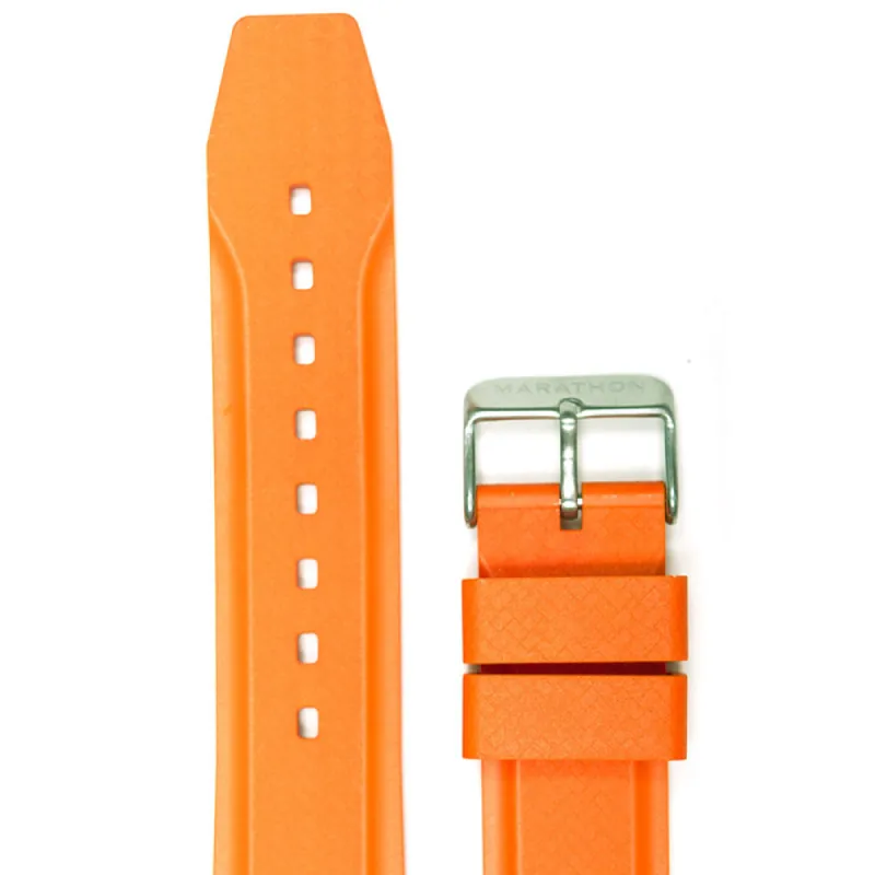 Textured Rubber Strap, Orange, 22mm sold by Marathon Watch