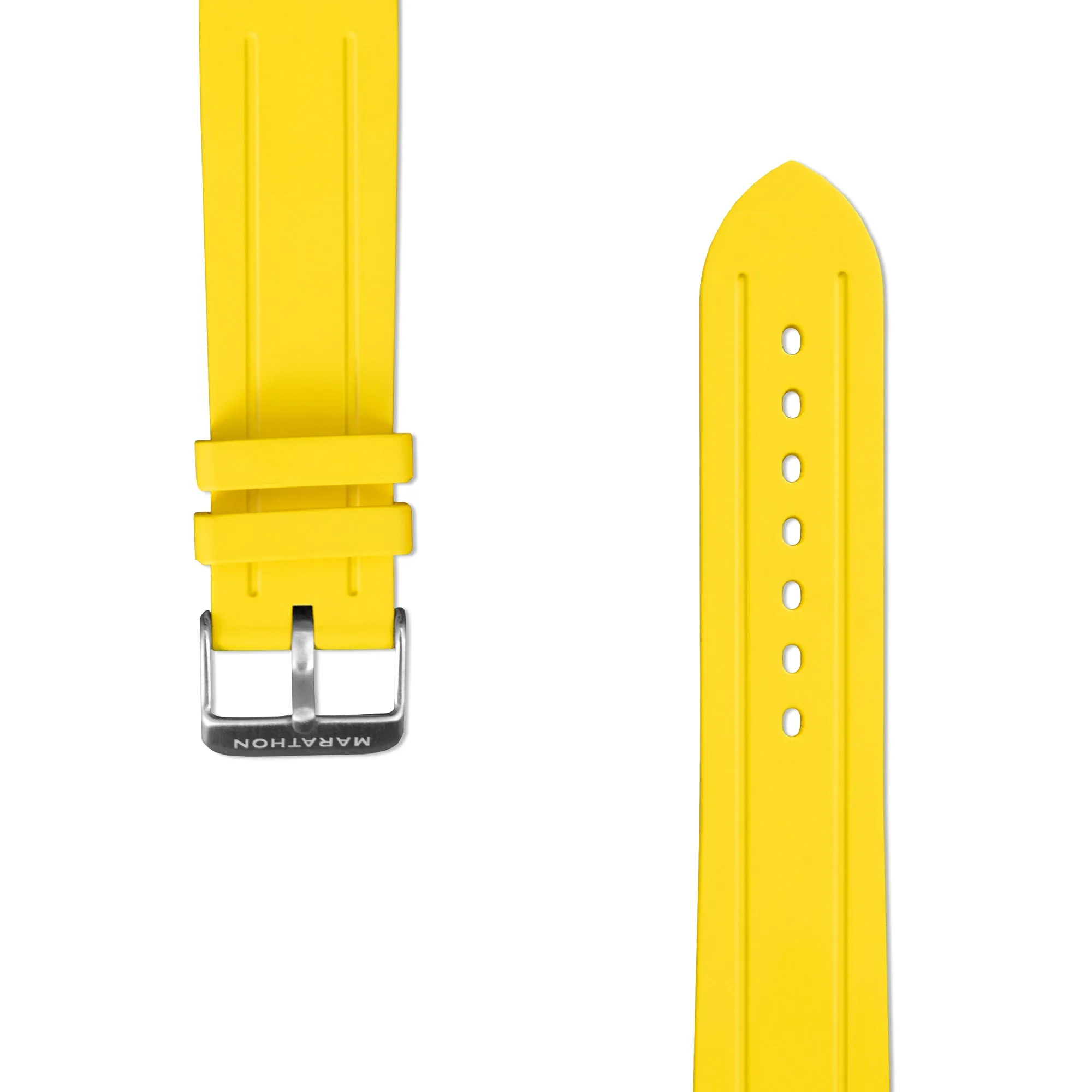 Two-Piece Rubber Dive Strap, Yellow, 22mm sold by Marathon Watch product image thumbnail 4